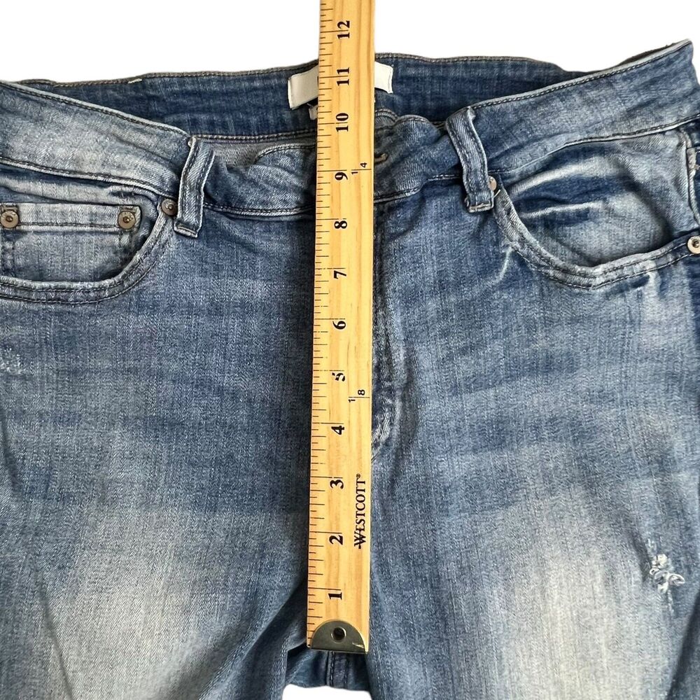Pistola Womens Medium Wash Mid Rise Distressed Raw Hem Skinny Jeans 32 - Picture 4 of 8